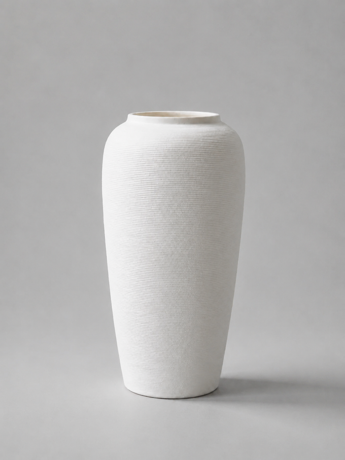 Minimalist White & Black Ceramic Vase
