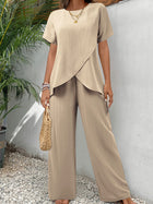 Modern Asymmetrical Short Sleeve Set
