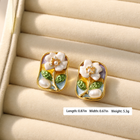 Monet-Inspired Floral Freshwater Baroque Pearl Earrings