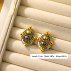 Monet-Inspired Floral Freshwater Baroque Pearl Earrings
