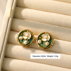 Monet-Inspired Floral Freshwater Baroque Pearl Earrings