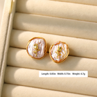 Monet-Inspired Floral Freshwater Baroque Pearl Earrings