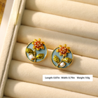 Monet-Inspired Floral Freshwater Baroque Pearl Earrings