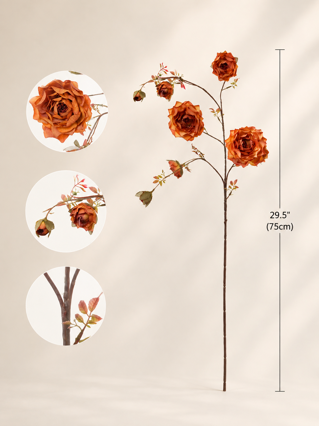 Monet Inspired Garden Rose Faux Floral Arrangement details