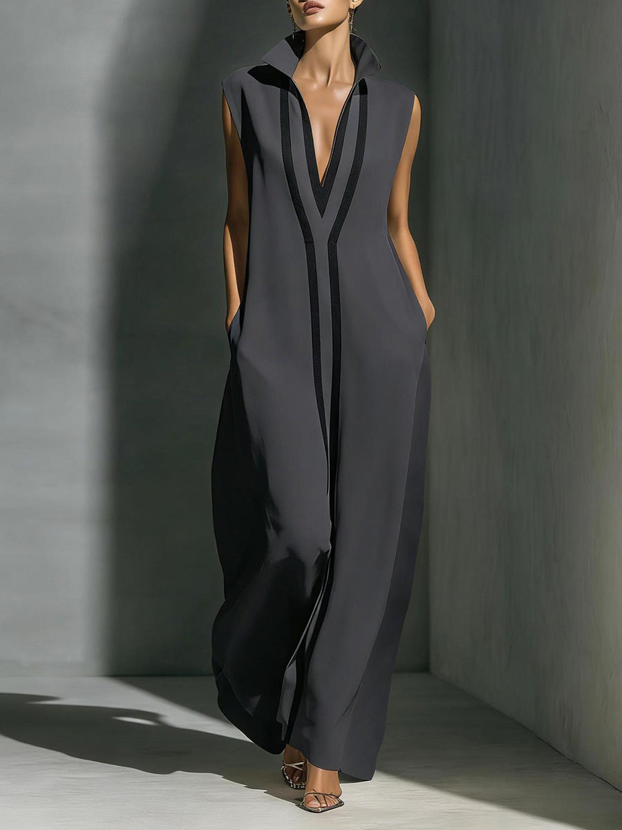 Must-Have Color Block Maxi Dress