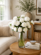 Natural White Ranunculus Faux Floral Arrangement
