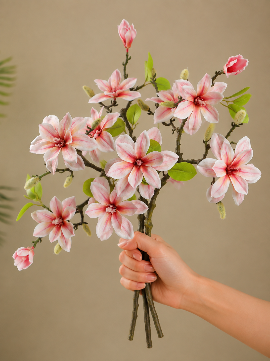 Nude Pink Magnolia Faux Branch Arrangement