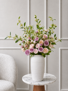 Pastel Austin Rose & Snow Willow Faux Floral Arrangement