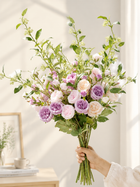 Pastel Austin Rose & Snow Willow Faux Floral Arrangement