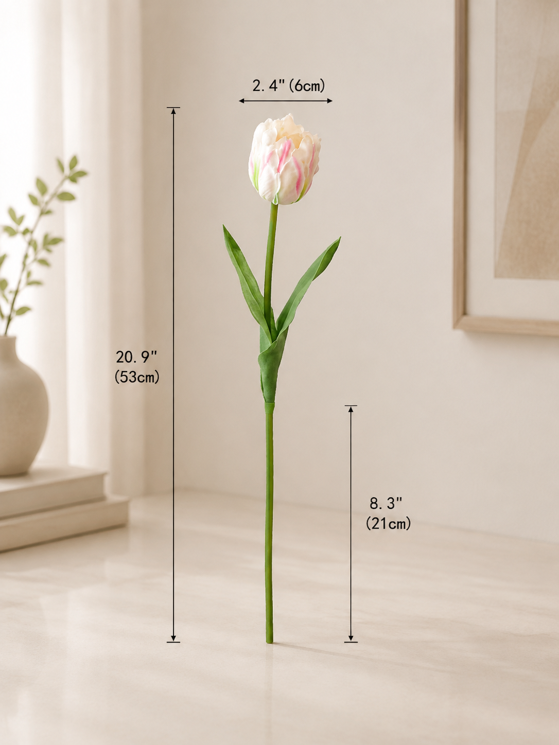 Pastel Tulip Faux Floral Arrangement details