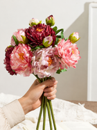 Pink & Burgundy Edge Peony Faux Floral Arrangement