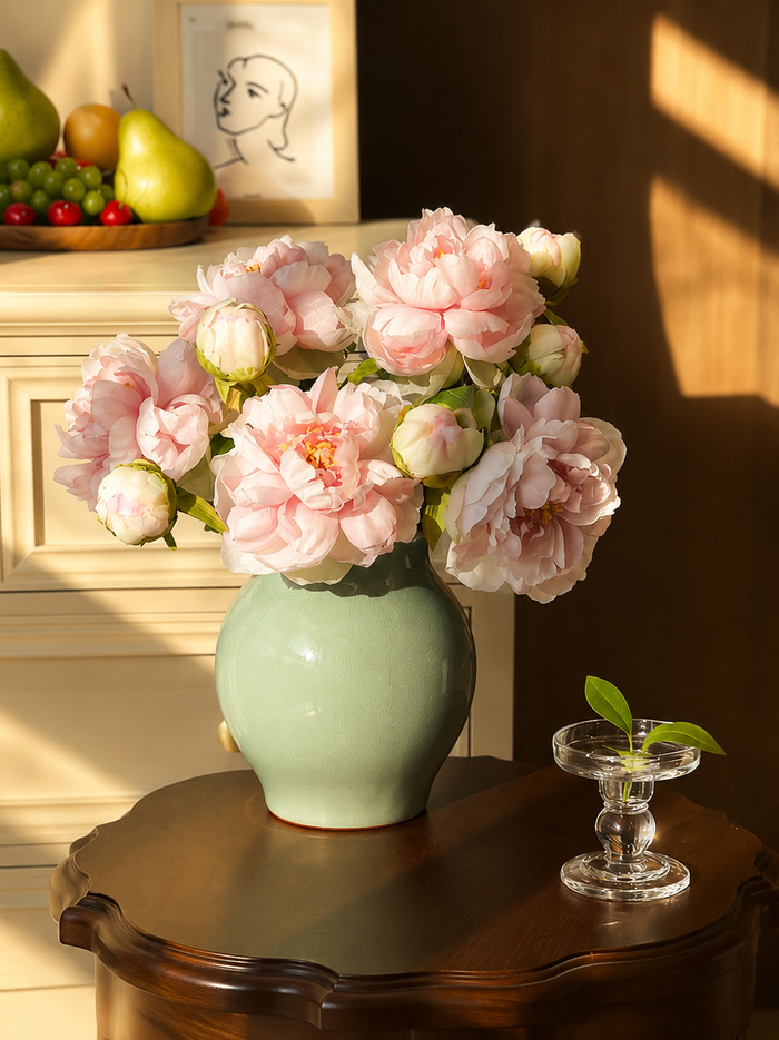 Pink Phoenix Peony Faux Floral Arrangement