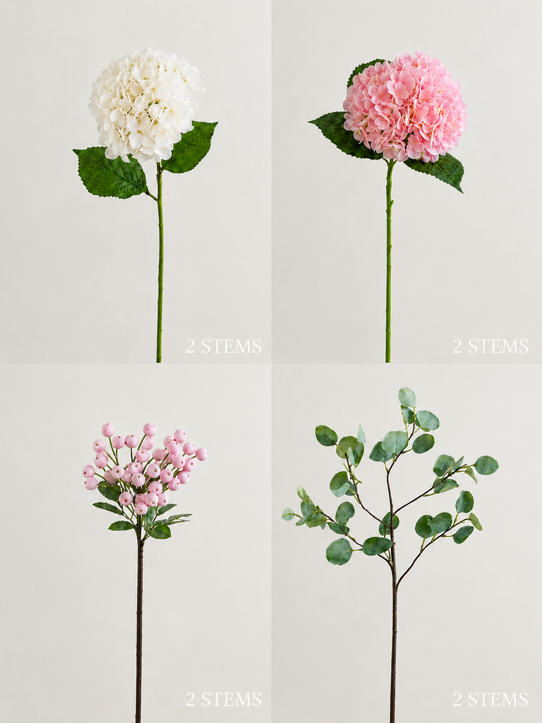 Pink & White Hydrangea Faux Floral Arrangement details