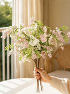 Pink & White Wisteria Faux Floral Branch Arrangement