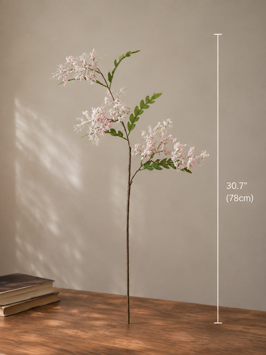Pink & White Wisteria Faux Floral Branch Arrangement details