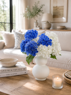 Premium Blue & White Hydrangea Faux Floral Arrangement