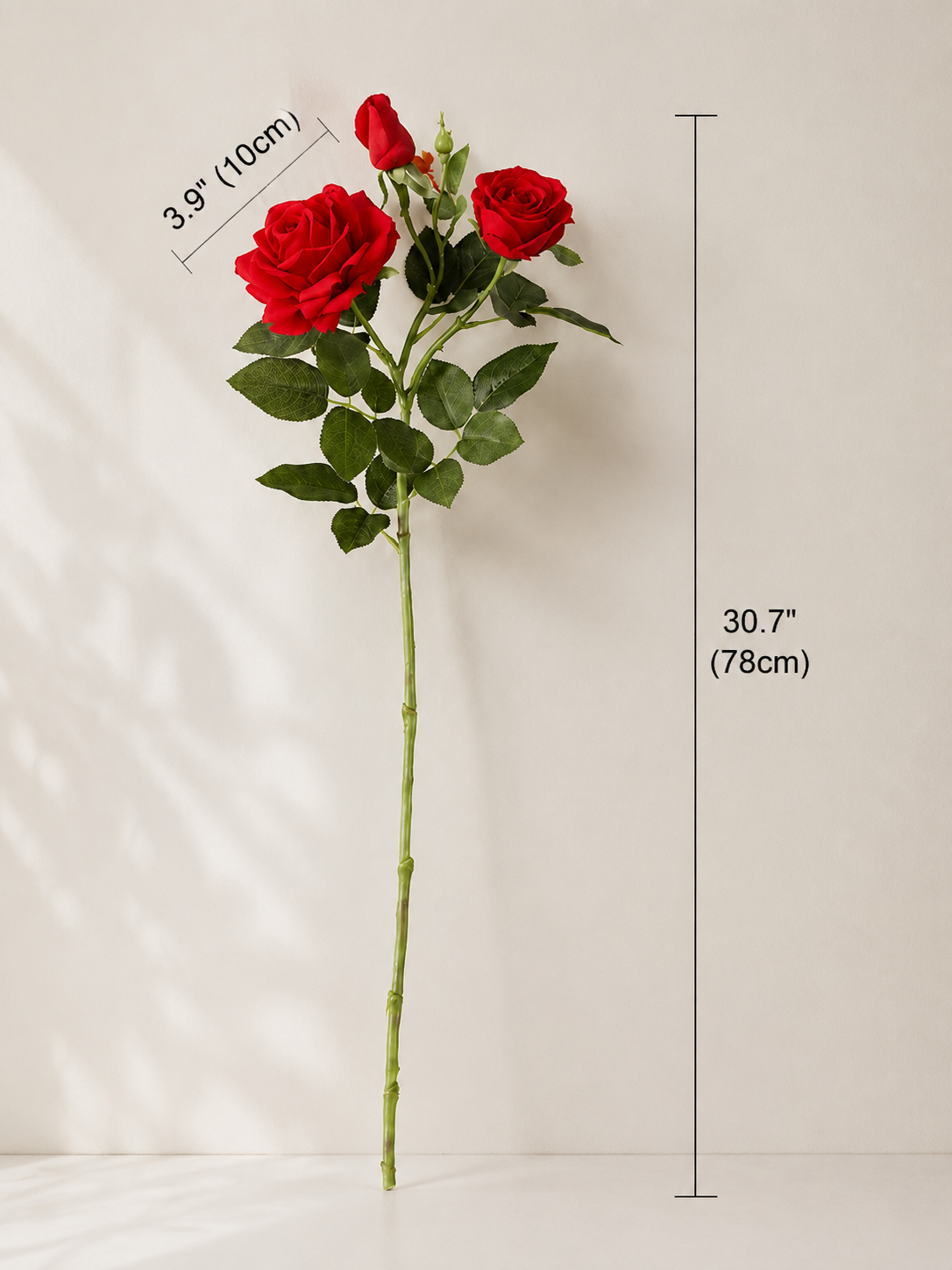 Premium Real Touch Red Rose Faux Floral Arrangement details