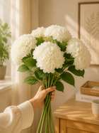 Premium White Hydrangea Faux Floral Arrangement