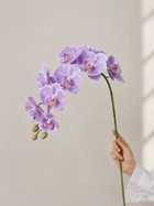 Purple Phalaenopsis Orchid Faux Floral Vase Set
