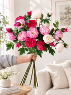 Real Touch Pink & White Peony Faux Arrangement