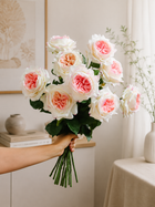 Pink & White Real Touch Rose Faux Floral Arrangement