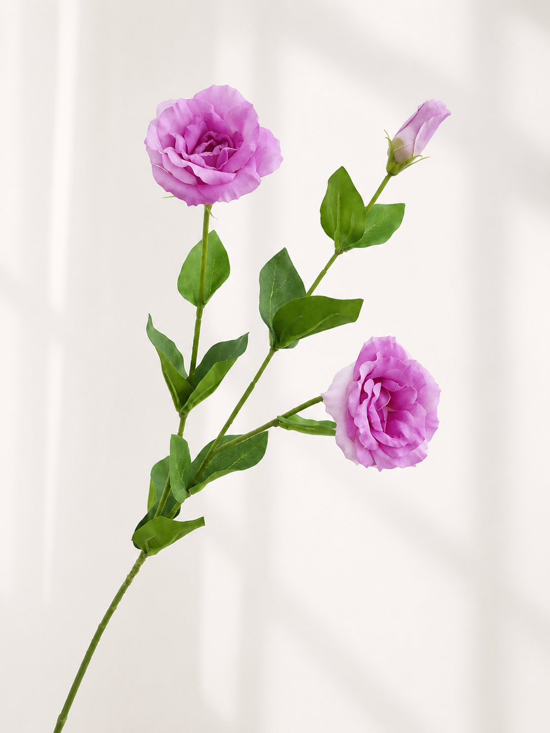 Purple & White Real Touch Lisianthus Faux Floral Arrangement details