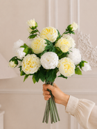White & Yellow Real Touch Peony Faux Floral Arrangement