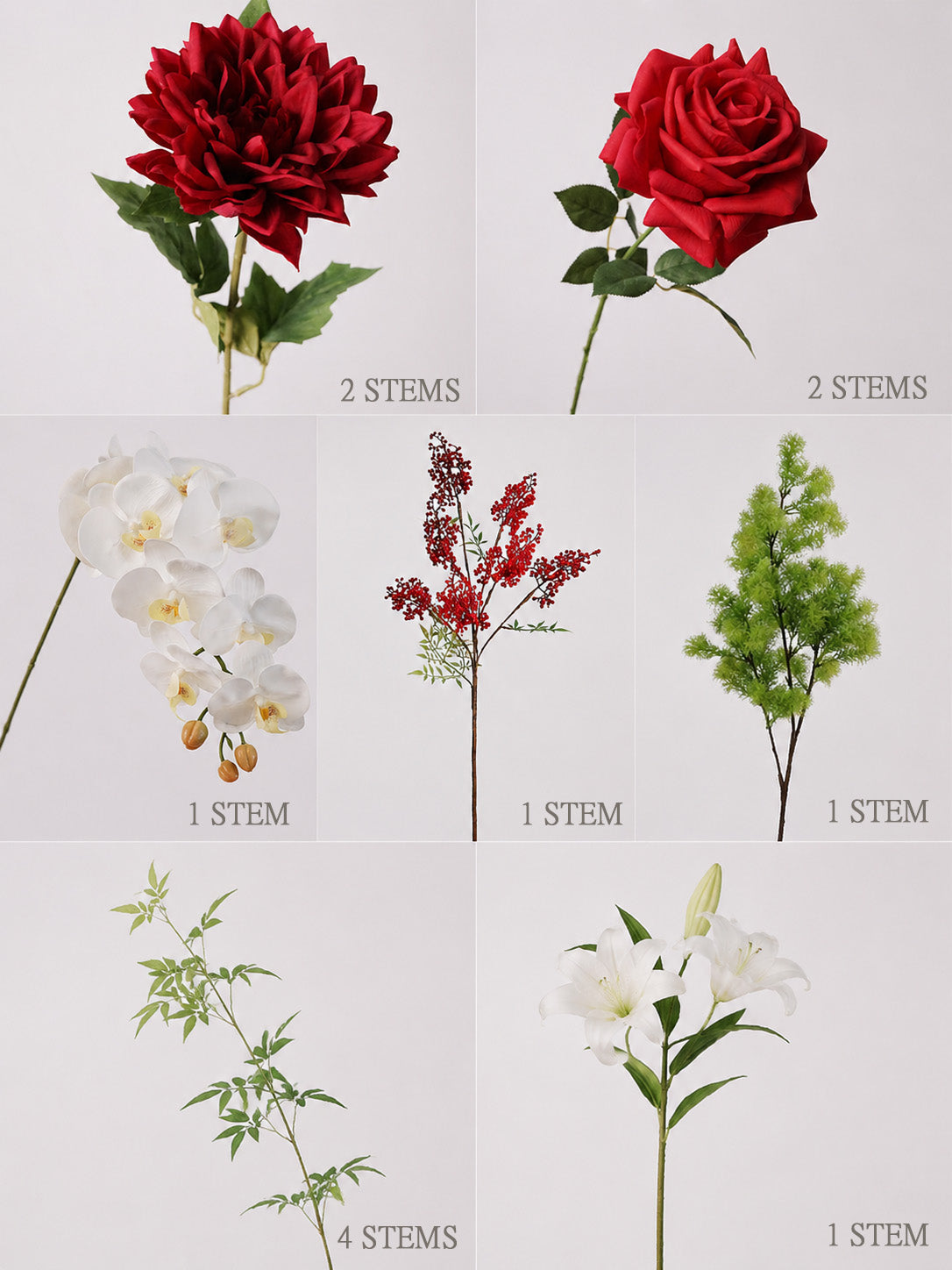 Red Dahlia Mixed Faux Floral Arrangement details