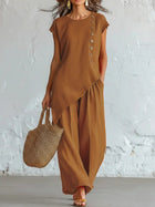 Relaxed Resort Asymmetrical Two-Piece Set