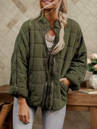 Relaxed Cotton Coat with Modern Stand-Up Collar