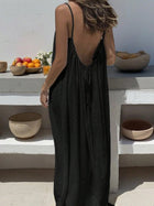 Resort-Ready Open-Back Loose-Fit Maxi Dress