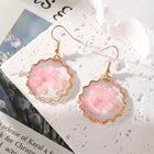 Romantic Handmade Pink Dried Flower Drop Earrings