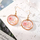Romantic Handmade Pink Dried Flower Drop Earrings