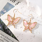 Romantic Handmade Pink Dried Flower Drop Earrings