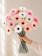 Romantic Pink & White Faux Gerbera Arrangement