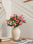 Rose Pink Vintage Edge Faux Rose Arrangement