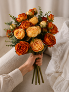 Royal Yellow & Orange Rose Faux Floral Arrangement