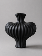 Sculptural Ribbed Ceramic Vase