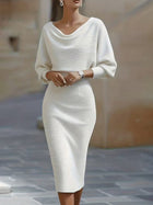 Slim-Fit Elegant Commuter Midi Dress
