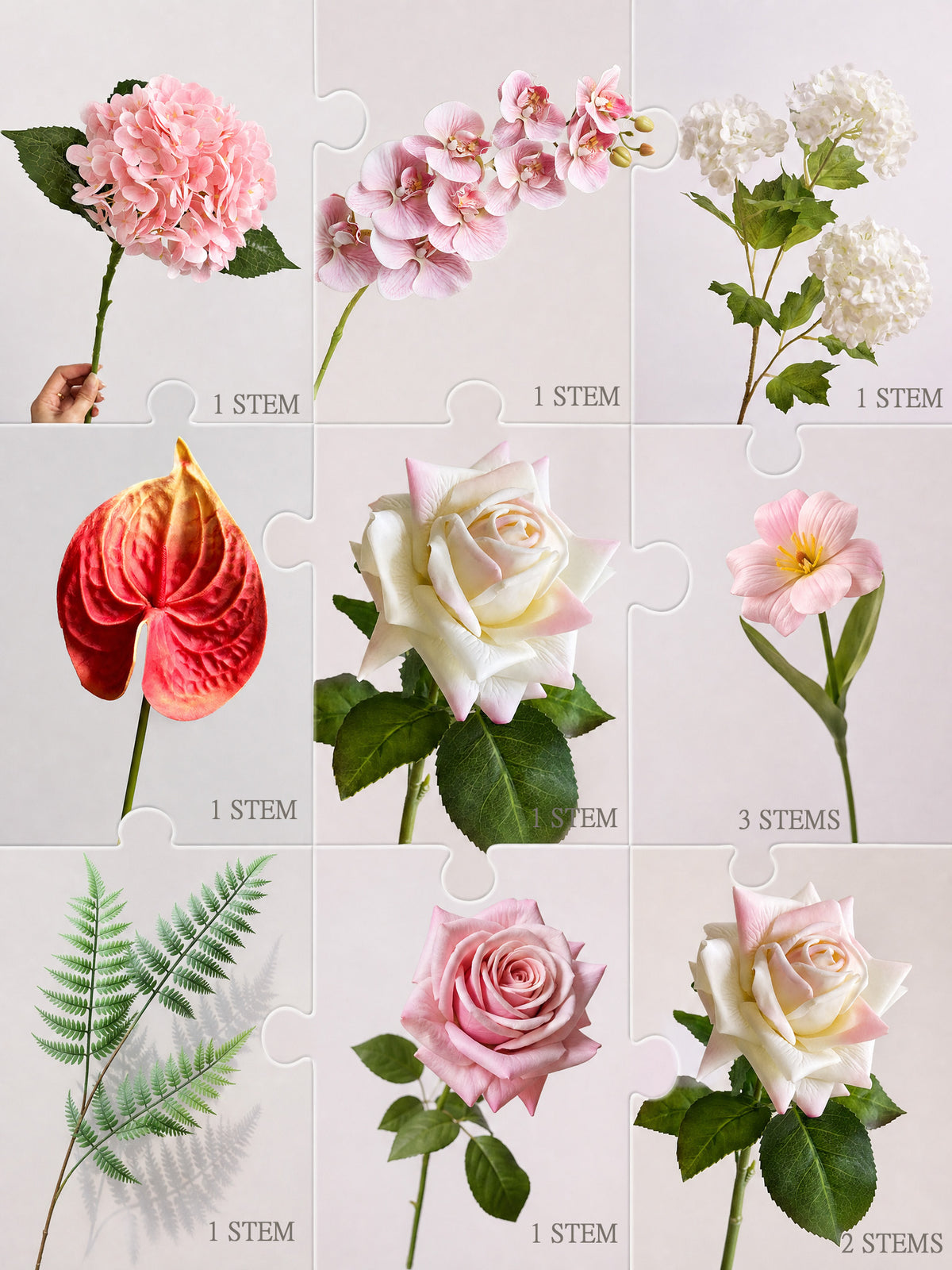 Soft Blush Garden Faux Floral Arrangement details