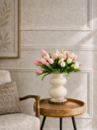 Soft Pink & White Tulip Faux Floral Arrangement