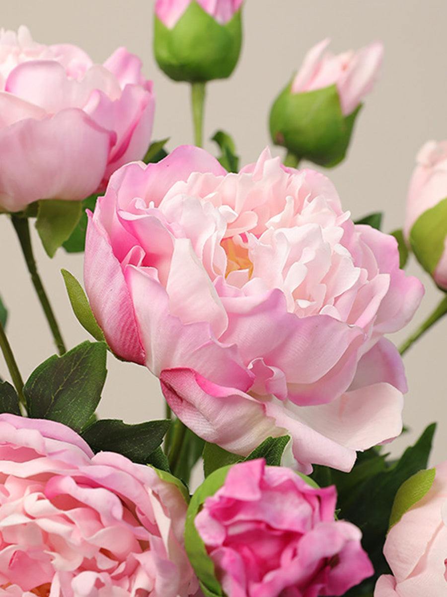 Soft Touch Pink & White Peony Faux Floral Arrangement details