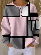 Statement Waffle Color-Block Top