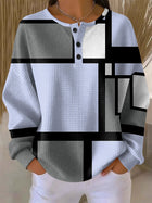 Statement Waffle Color-Block Top