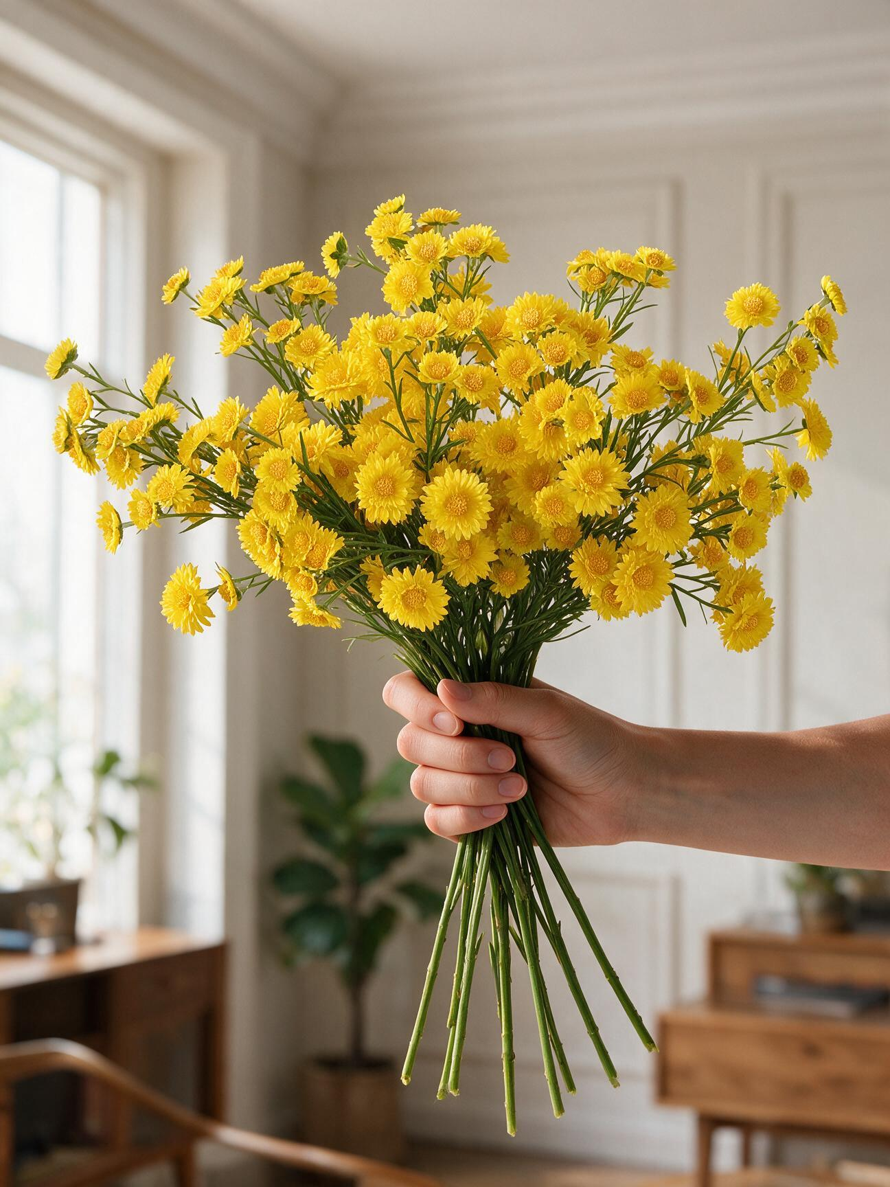 Sunny Yellow Daisy Faux Floral Arrangement