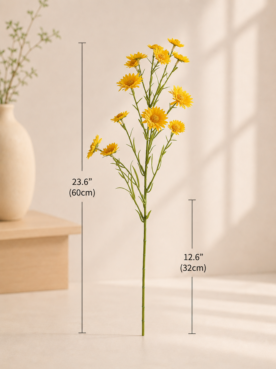 Sunny Yellow Daisy Faux Floral Arrangement details