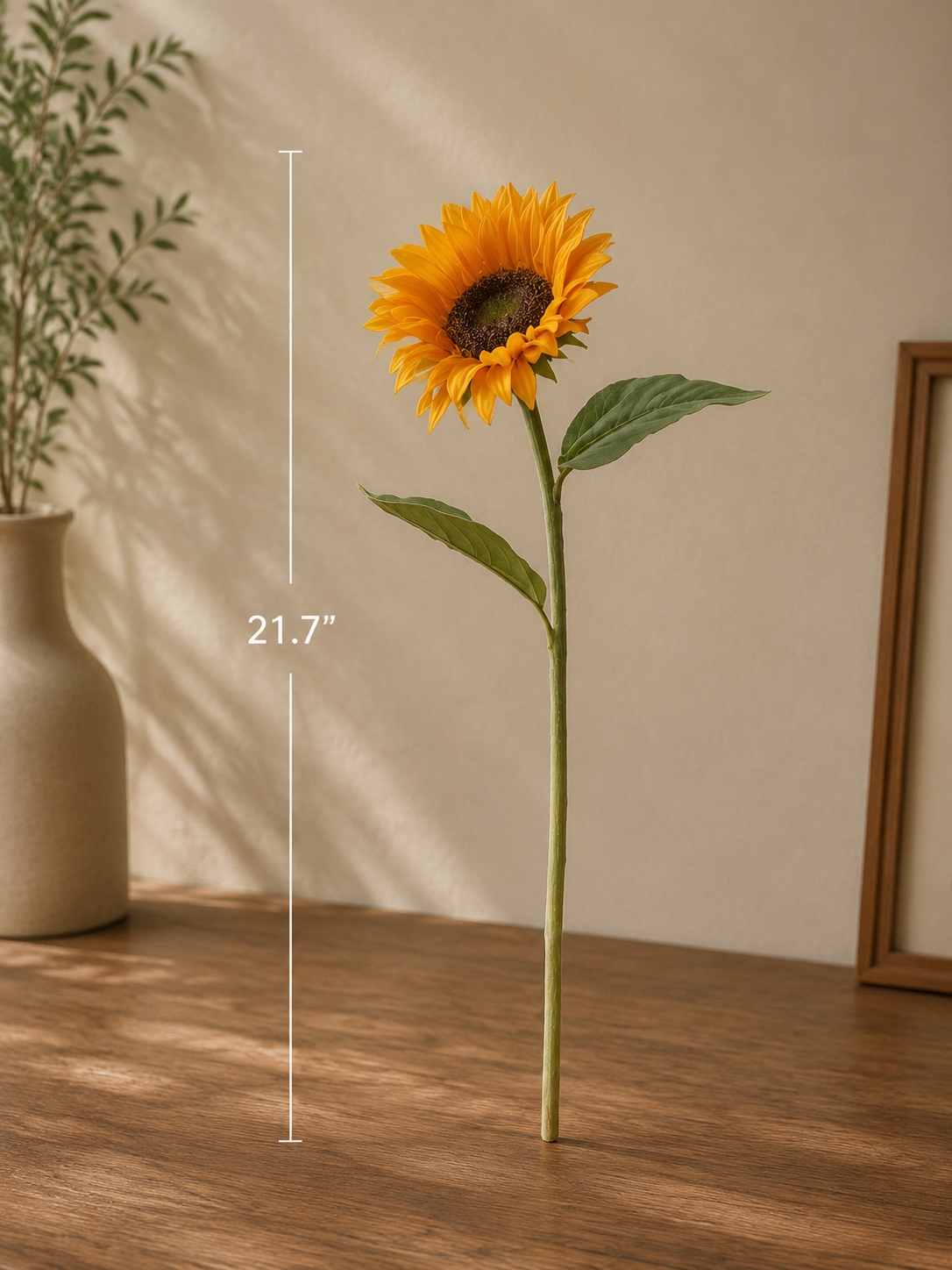 Sunny Yellow Sunflower Faux Floral Arrangement details