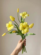 Sunny Yellow Tulip Faux Floral Arrangement