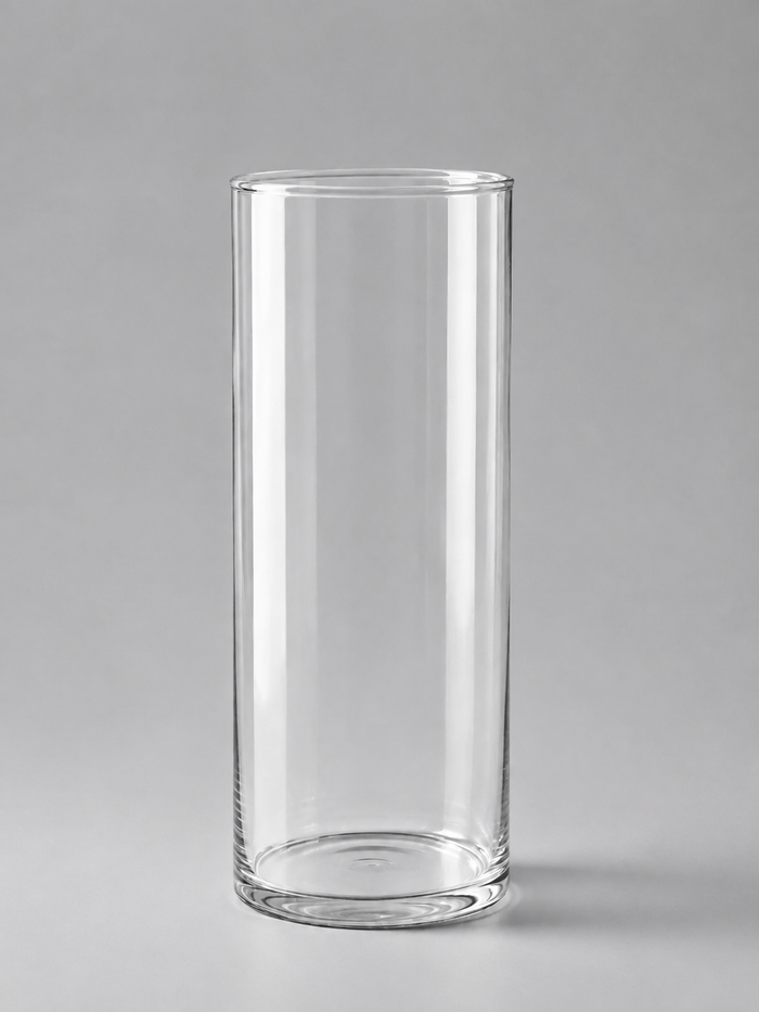 Tall Clear Glass Cylinder Vase