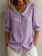 Timeless Striped Button-Up Blouse